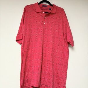 Alan Flusser Men's Red Golf‎ Polo Size L
